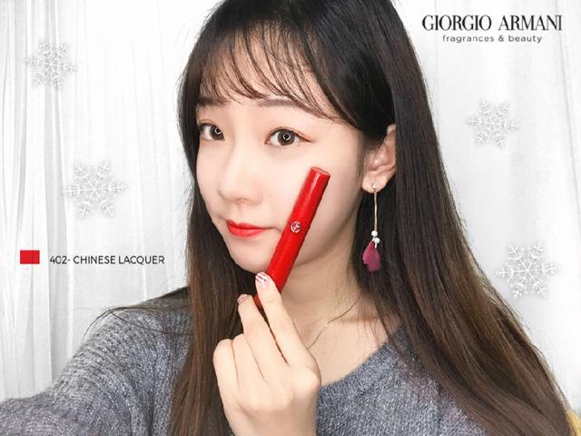 阿玛尼402唇釉试色(阿玛尼红管402试色 夏季旅游必备的正红色)