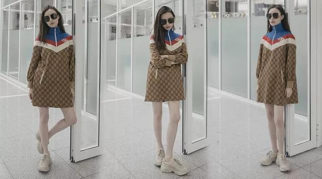 gucci鞋子女(时髦办｜连衣裙+运动鞋，来看倪妮如何时髦不费力！)