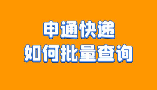 申通快递单号查询申通(申通快递的物流如何批量查询)