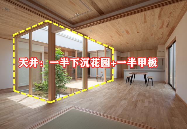 土房子改造案例室内(家里有天井，不做2种设计可惜了，一半甲板一半下沉式花园，真美)