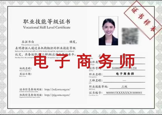 电子商务设计师证书(推荐：高级职业技能等级证书 | 电子商务师(三级）)