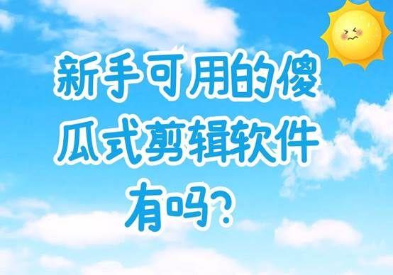 傻瓜视频剪辑软件哪个好(傻瓜式视频处理软件推荐，有简单好上手的视频剪辑软件吗？)