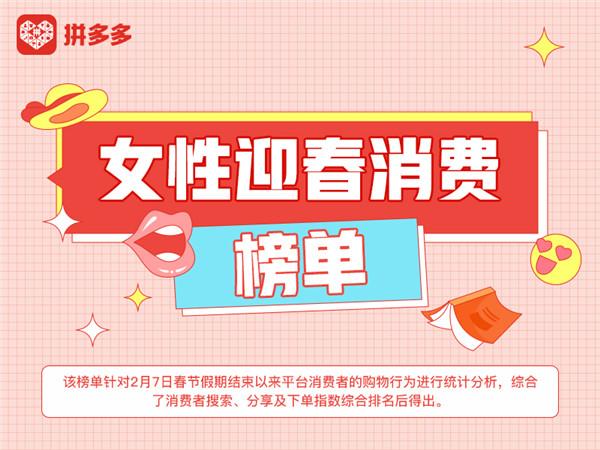 女性购物平台排行榜(新电商点燃“她经济”拼多多发布新年《女性迎春消费榜单》)
