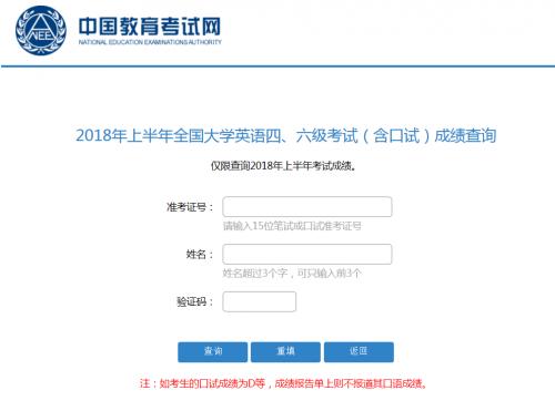 英语四级成绩查询系统入口(英语四级成绩查询入口网站：中国教育考试网 学信网官网)