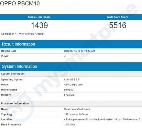 骁龙660跑分多少(OPPO R15X跑分现身：骁龙660有诚意吗？)