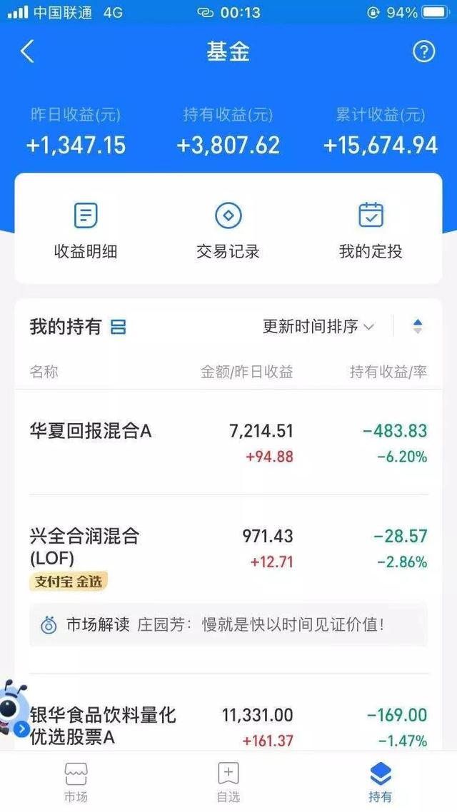 支付宝基金收益是一天一结吗(今天的支付宝基金日记收益)