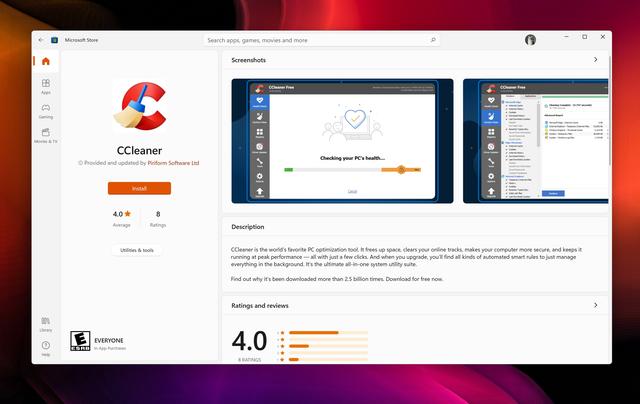 ccleaner(关系缓和，CCleaner 现可在 Windows 11 应用商店中获取)