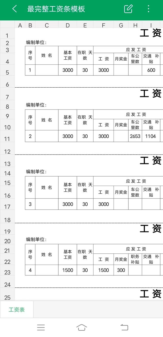 正规工资条模板(最完整工资条模板)
