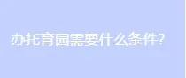 想开幼托班有什么条件(办托育园需要什么条件)