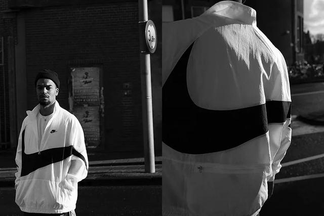 耐克正品运动服(潮流｜这件NIKE复古运动服，超大Swoosh骚得很)
