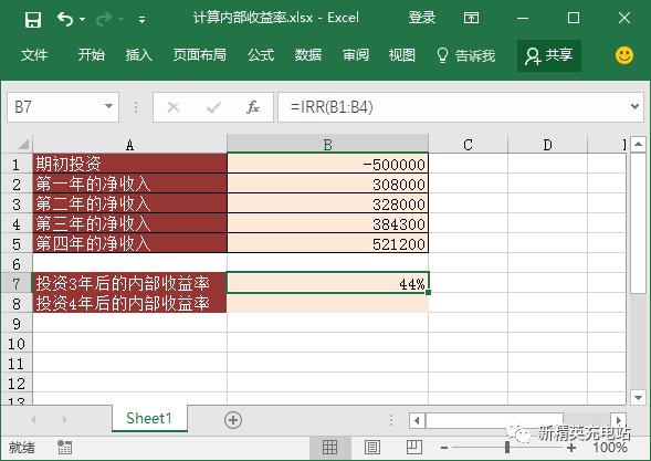 预期收益率计算公式excel(如何使用Excel函数光速计算投资收益？)