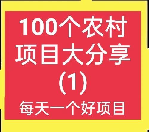 农村致富小项目来钱快有哪些试试这6个致富项目(100个农村赚钱项目大分享(1))