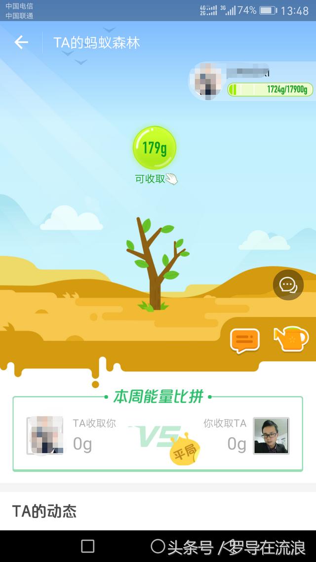 蚂蚁森林179g能量(朋友从支付宝蚂蚁森林能量积分看出我清明节回家了)