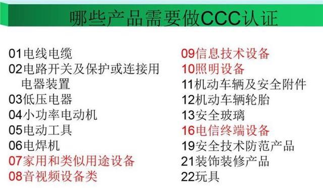 3c认证范围内的产品(中国强制性3C认证类目有哪些？)