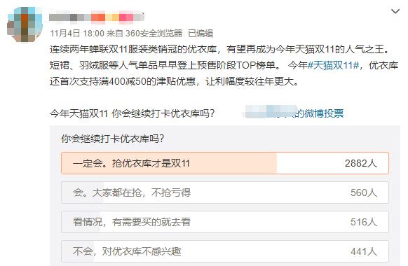 优衣库淘宝旗舰店是正品吗(优衣库首次支持天猫双11津贴！八成网友表示今年还要继续买)
