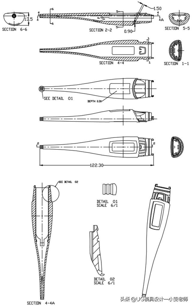 omron体温计使用方法视频(塑胶模具设计：电子体温计外壳注射模教程，新手还不收藏下)