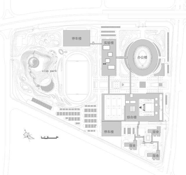 手机专卖店平面图(中国院作品 |“新工厂”设计，再谈vivo总部)