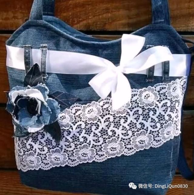提包图片(「布艺作品」精选的60款时尚漂亮牛仔布手提包)